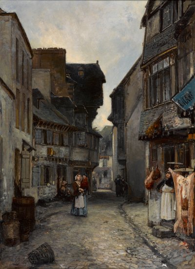 Eine Straße in Landerneau von Johan Barthold Jongkind